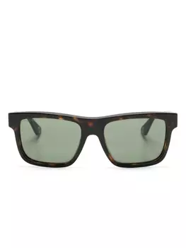 Gucci Eyewear солнцезащитные очки в квадратной оправе, коричневый