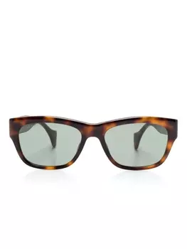 Gucci Eyewear солнцезащитные очки в квадратной оправе, коричневый