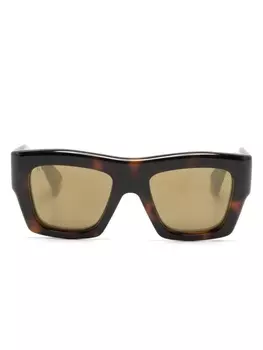 Gucci Eyewear солнцезащитные очки в квадратной оправе, коричневый