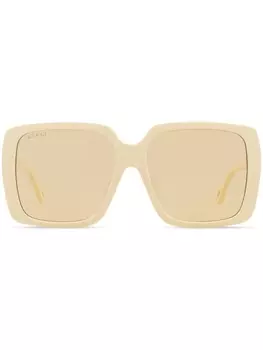 Gucci Eyewear солнцезащитные очки в квадратной оправе, белый