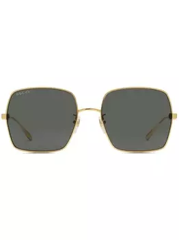Gucci Eyewear солнцезащитные очки в квадратной оправе, золотистый