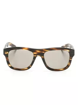 Gucci Eyewear солнцезащитные очки в квадратной оправе, коричневый
