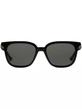 Gucci Eyewear солнцезащитные очки в квадратной оправе с логотипом, черный