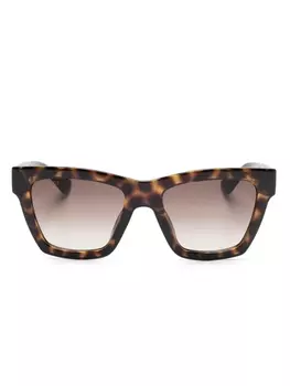 Gucci Eyewear солнцезащитные очки в квадратной оправе черепахового цвета, коричневый