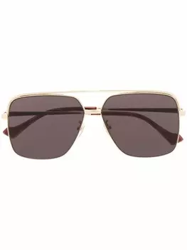 Gucci Eyewear солнцезащитные очки в квадратной оправе, золотой
