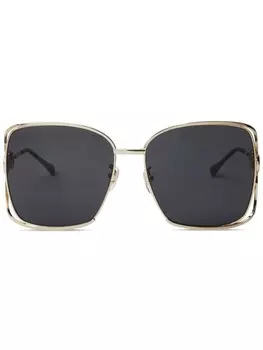 Gucci Eyewear солнцезащитные очки в квадратной оправе, золотой