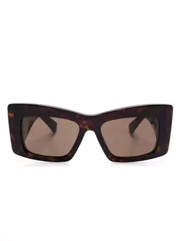 Gucci Eyewear солнцезащитные очки в квадратной оправе, коричневый