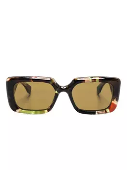 Gucci Eyewear солнцезащитные очки в квадратной оправе, коричневый