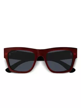 Gucci Eyewear солнцезащитные очки в квадратной оправе, красный