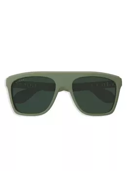 Gucci Eyewear солнцезащитные очки в квадратной оправе, зеленый