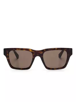 Gucci Eyewear солнцезащитные очки в квадратной оправе, коричневый