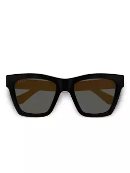 Gucci Eyewear солнцезащитные очки в квадратной оправе, черный