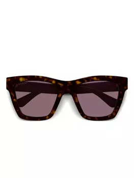 Gucci Eyewear солнцезащитные очки в квадратной оправе, коричневый