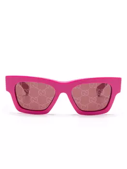 Gucci Eyewear солнцезащитные очки в квадратной оправе, розовый
