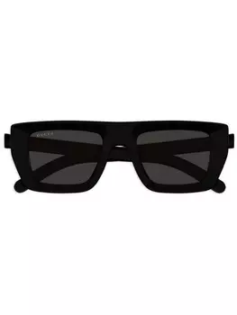 Gucci Eyewear солнцезащитные очки в квадратной оправе с логотипом, черный