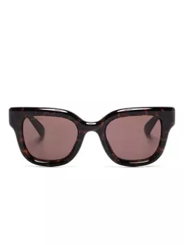 Gucci Eyewear солнцезащитные очки в квадратной оправе, коричневый