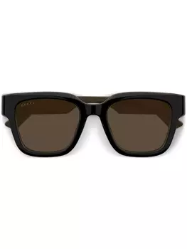 Gucci Eyewear солнцезащитные очки в квадратной оправе, черный