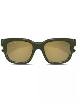 Gucci Eyewear солнцезащитные очки в квадратной оправе, зеленый