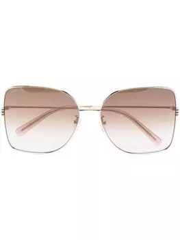 Gucci Eyewear солнцезащитные очки в квадратной оправе, золотистый