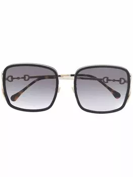 Gucci Eyewear солнцезащитные очки в квадратной оправе, черный