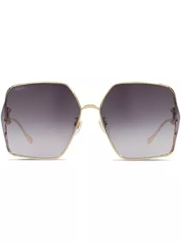 Gucci Eyewear солнцезащитные очки в массивной квадратной оправе, золотистый