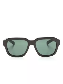 Gucci Eyewear солнцезащитные очки в массивной квадратной оправе, коричневый