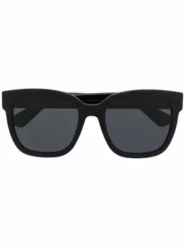 Gucci Eyewear солнцезащитные очки в массивной оправе с логотипом GG, черный