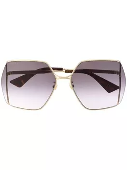 Gucci Eyewear солнцезащитные очки в массивной оправе, черный