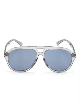 Gucci Eyewear солнцезащитные очки в массивной оправе с логотипом, серый