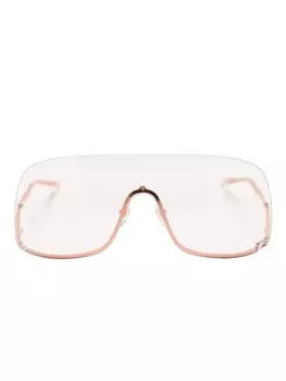 Gucci Eyewear солнцезащитные очки в массивной оправе, золотистый