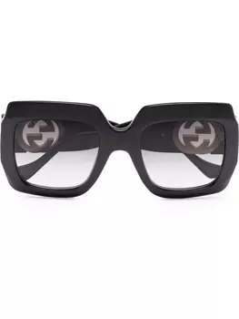 Gucci Eyewear солнцезащитные очки в массивной оправе, черный