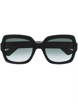 Gucci Eyewear солнцезащитные очки в массивной оправе с логотипом, черный