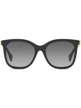 Gucci Eyewear солнцезащитные очки в массивной оправе с логотипом GG, черный