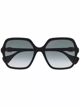 Gucci Eyewear солнцезащитные очки в массивной оправе, черный