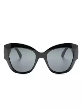 Gucci Eyewear солнцезащитные очки в массивной оправе, черный