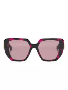 Gucci Eyewear солнцезащитные очки в массивной оправе с логотипом, фиолетовый
