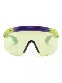 Gucci Eyewear солнцезащитные очки в массивной оправе с логотипом, зеленый