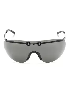 Gucci Eyewear солнцезащитные очки в массивной оправе, черный
