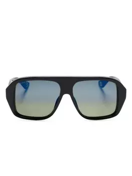 Gucci Eyewear солнцезащитные очки в массивной оправе, черный