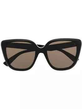 Gucci Eyewear солнцезащитные очки в массивной оправе, черный