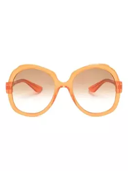 Gucci Eyewear солнцезащитные очки в массивной оправе с логотипом, оранжевый