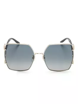 Gucci Eyewear солнцезащитные очки в массивной оправе, черный