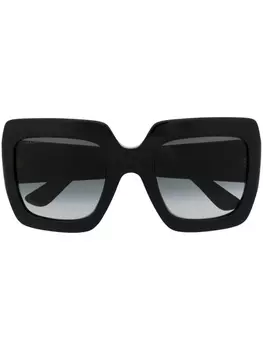 Gucci Eyewear солнцезащитные очки в массивной оправе с логотипом GG, черный