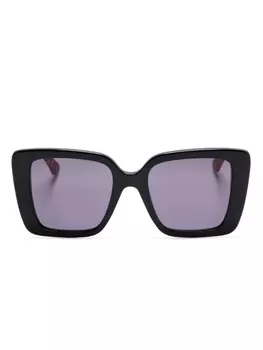 Gucci Eyewear солнцезащитные очки в массивной оправе, черный
