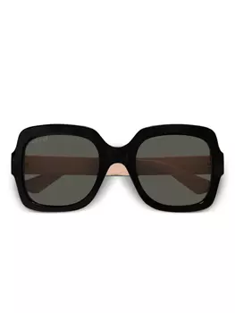 Gucci Eyewear солнцезащитные очки в массивной оправе, черный