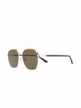 Gucci Eyewear солнцезащитные очки в металлической оправе, золотистый