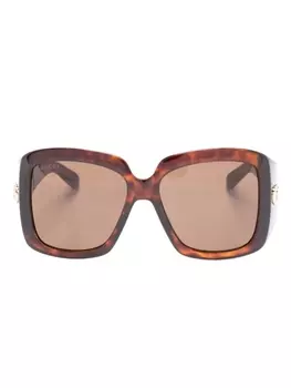 Gucci Eyewear солнцезащитные очки в оправе черепаховой расцветки, коричневый