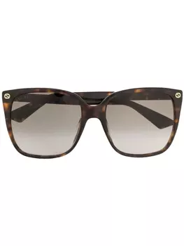 Gucci Eyewear солнцезащитные очки в оправе черепаховой расцветки, коричневый