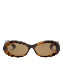 Gucci Eyewear солнцезащитные очки в оправе черепаховой расцветки, коричневый