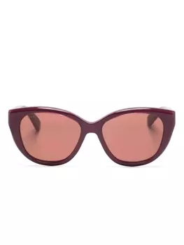 Gucci Eyewear солнцезащитные очки в оправе 'кошачий глаз' с логотипом, фиолетовый